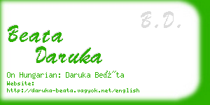 beata daruka business card